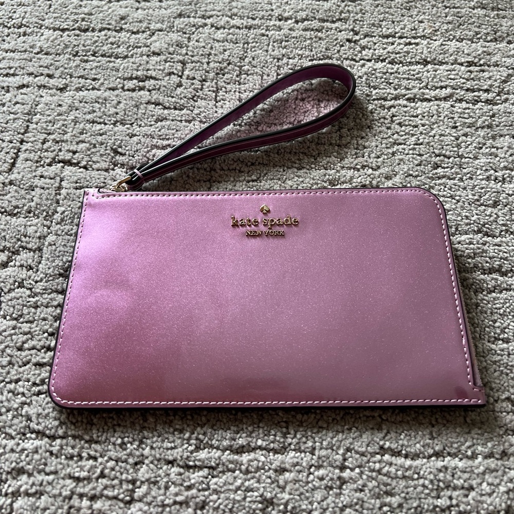 Kade Spade Metallic Lavender Wristlet